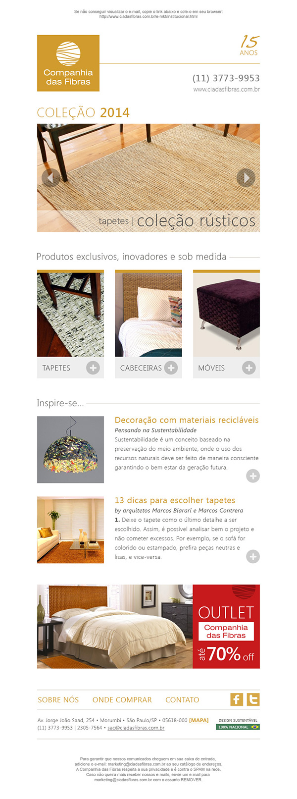E-mail marketing/newsletter – Companhia das Fibras | Web Design