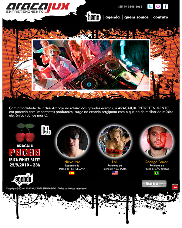 Website Aracajux Entretenimento | Web Design