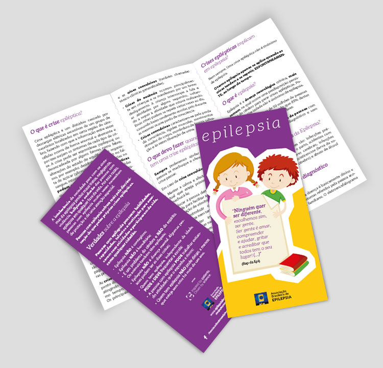 Folder frente e verso | ABE - Associação Brasileira de Epilepsia | Design Gráfico