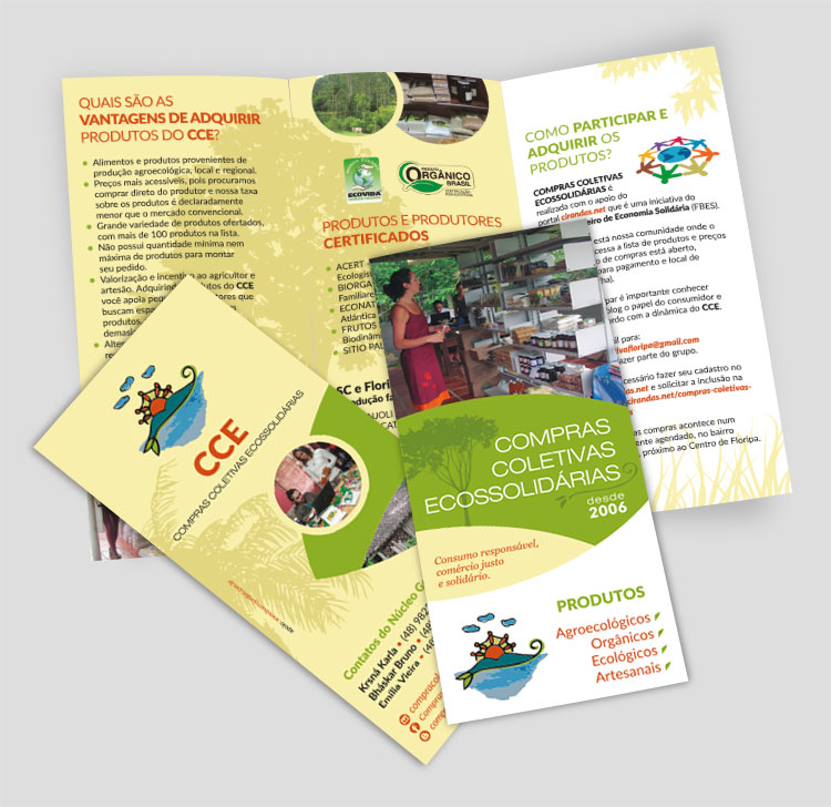 Folder frente e verso | CCE - Compras Coletivas Ecossolidárias | Design Gráfico
