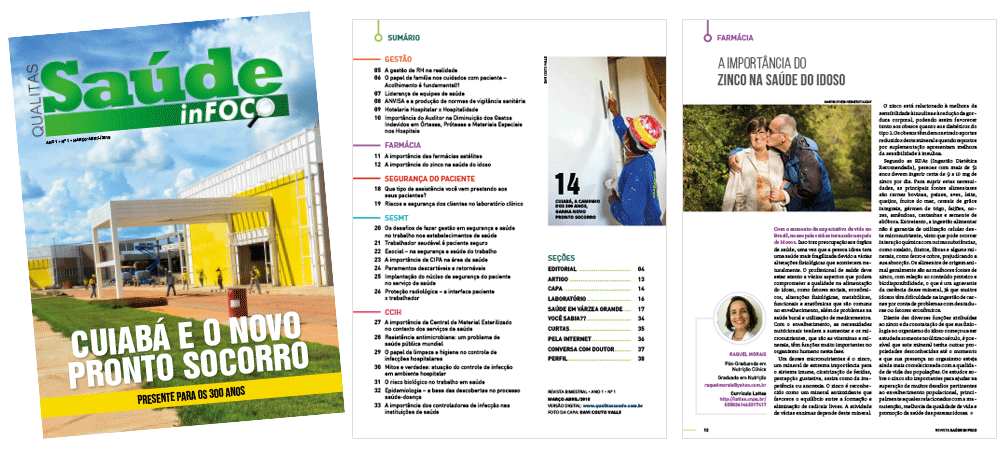 Revista Saúde in Foco | Diagramação | Design Gráfico
